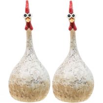 Artículo Decoración Pollos Figura decorativa Decoración de Pascua Pollo Divertido H26cm