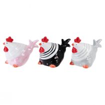 Artículo Gallinas decorativas Figuras decorativas de Pascua gallina 8,5 cm 3 piezas