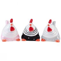 Artículo Gallinas decorativas Figuras decorativas de Pascua gallina 8,5cm 3 piezas