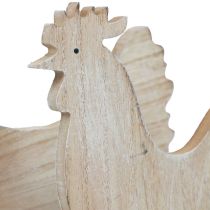 Artículo Decoración decorativa de mesa de pollo Decoración de madera de Pascua vintage 19 cm juego de 2