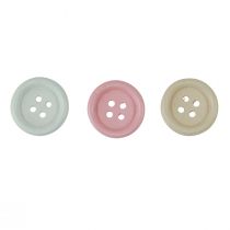 Artículo Botones Decorativos para Manualidades Madera Ø2cm Crema Rosa Blanco 210 Piezas