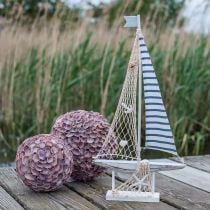 Bola de conchas Decoración marinera con conchas Bola decorativa violeta Ø12cm