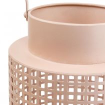 Artículo Farolillo decorativo farolillo de metal rosa con asa Ø18cm H29cm