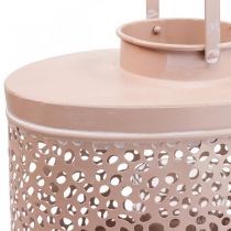 Farol decorativo ovalado farol rosa decoración de mesa metal 27×16×23cm
