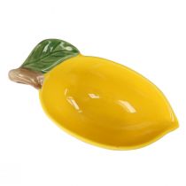 Artículo Cuenco decorativo para limón cuenco de cerámica para limón amarillo 17×8cm