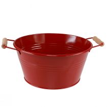 Artículo Cuenco decorativo con asas florero de metal rojo Ø29cm H14,5cm