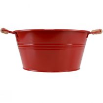 Artículo Cuenco decorativo con asas florero de metal rojo Ø29cm H14,5cm