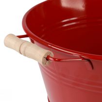 Artículo Cuenco decorativo con asas florero de metal rojo Ø29cm H14,5cm