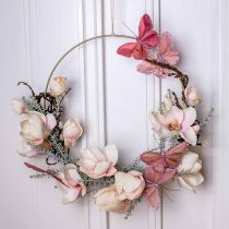 Artículo Deco mariposa en alambre pluma mariposa rosa 10×6cm 12pcs