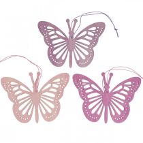 Artículo Deco mariposas percha decorativa violeta/rosa/rosa 12cm 12uds