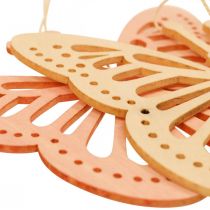 Artículo Percha decorativa con mariposas, color naranja, rosa y amarillo, 12 cm, 12 unidades