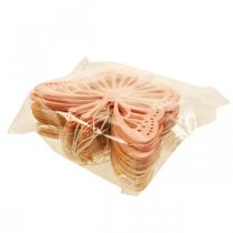 Artículo Percha decorativa con mariposas, color naranja, rosa y amarillo, 12 cm, 12 unidades