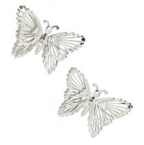 Artículo Mariposas decorativas decoración colgante de metal plata 5cm 30 piezas