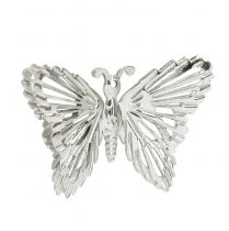 Artículo Mariposas decorativas decoración colgante de metal plata 5cm 30 piezas