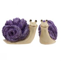 Artículo Caracoles decorativos figuras decorativas violeta beige lavanda 12cm 2ud