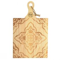 Tabla de cortar decorativa bandeja rectangular madera mango 33×29cm