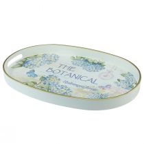 Artículo Bandeja decorativa hortensias bandeja de plástico blanco 39×27,5cm