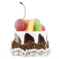 Artículo Tartaletas decorativas con frutas, réplicas de tartas artificiales, decoración para escaparates, juego de 2 piezas Ø8cm