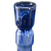 Artículo Jarrón decorativo cerámica azul verde marrón Ø8cm H18,5cm 3ud