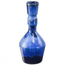 Artículo Jarrón decorativo cerámica azul verde marrón Ø8cm H18,5cm 3ud