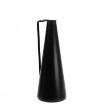 Jarrón decorativo metal negro jarro decorativo cónico 15x14,5x38cm