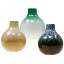 Jarrones decorativos, juego de jarrones de cerámica esféricos H10.5cm Ø9cm 3pcs