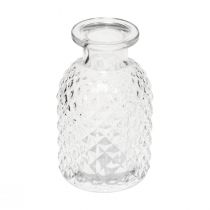 Artículo Jarrones decorativos mini vidrio transparente retro diamante Ø5,5cm H9cm 6 piezas
