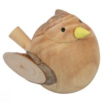 Artículo Pájaros decorativos pájaros de madera decoración de mesa primavera natural 7cm 3 piezas