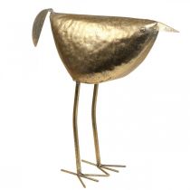 Deco pájaro Figura decorativa pájaro decoración metal dorado 46×16×39cm