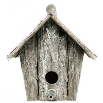 Artículo Casita para pájaros decorativa para colgar Casa de pájaros decoración corteza H21cm