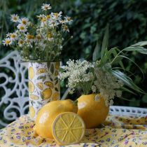 Decoración de mesa de decoración de verano de cerámica limón Deco 11cm