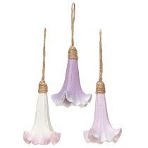 Artículo Percha decorativa Campanilla Púrpura Blanco Ø3.5cm H8cm 6pcs