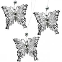 Artículo Mariposa colgante decorativa, decoración de boda, mariposa de metal, primavera 6 piezas