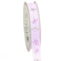 Artículo Cinta decorativa flores cinta de regalo de primavera lila 15mm 20m