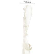 Artículo Cinta decorativa, color crema, corazones, perlas, decoración para bodas, 10 mm, 5 m