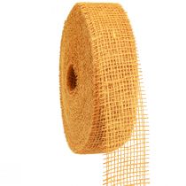 Artículo Cinta decorativa yute amarillo mostaza rejilla cinta cinta artesanal 5cm 40m