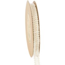 Artículo Cinta decorativa de yute, cinta de regalo natural, color blanco crema, 15 mm x 15 m