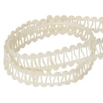 Artículo Cinta decorativa de yute, cinta de regalo natural, color blanco crema, 15 mm x 15 m