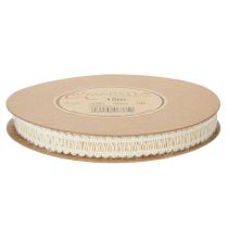Artículo Cinta decorativa de yute, cinta de regalo natural, color blanco crema, 15 mm x 15 m