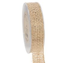 Artículo Cinta decorativa de yute, natural, 25 mm; cinta de yute; cinta rústica para regalos, 10 m