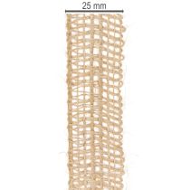 Artículo Cinta decorativa de yute, natural, 25 mm; cinta de yute; cinta rústica para regalos, 10 m