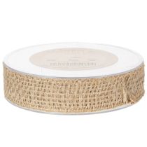 Artículo Cinta decorativa de yute, natural, 25 mm; cinta de yute; cinta rústica para regalos, 10 m