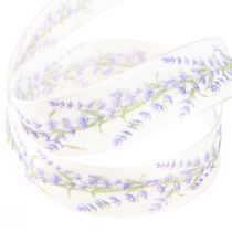 Artículo Cinta decorativa lavanda cinta de regalo veraniego 25mm 18m