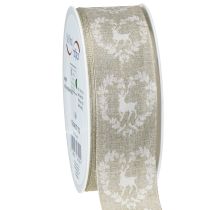 Artículo Cinta decorativa ciervo natural 40mm 20m