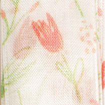 Artículo Cinta de regalo con estampado de tulipanes, creativa para ocasiones especiales y decoración de temporada, 2,5 cm de ancho, 18 m de largo.