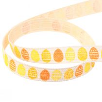 Artículo Cinta decorativa Pascua cinta sostenible Huevos de Pascua naranja 15mm 18m