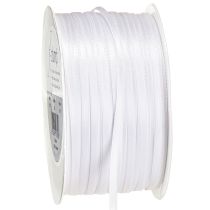 Artículo Cinta decorativa cinta de raso blanca doble cinta de raso 3mm 50m