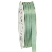 Artículo Cinta decorativa de tafetán, cinta de regalo, verde salvia, 10 mm, 50 m