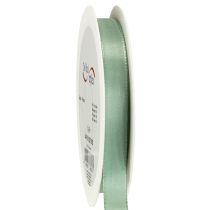 Artículo Cinta decorativa de tafetán, cinta de regalo, verde salvia, 15 mm, 50 m
