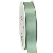 Artículo Cinta decorativa de tafetán, cinta de regalo, verde salvia, 25 mm, 50 m